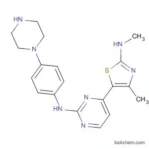 Molecular Structure of 693229-59-3 (2-Pyrimidinamine,
4-[4-methyl-2-(methylamino)-5-thiazolyl]-N-[4-(1-piperazinyl)phenyl]-)