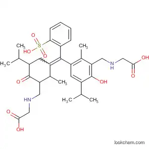 Molecular Structure of 776287-93-5 (Glycine,
N-[[3-[[3-[[(carboxymethyl)amino]methyl]-4-hydroxy-2-methyl-5-(1-methyl
ethyl)phenyl](2-sulfophenyl)methylene]-2-methyl-5-(1-methylethyl)-6-oxo-
2,5-cyclohexadien-1-yl]methyl]-)