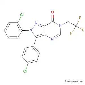 Molecular Structure of 784192-17-2 (7H-Pyrazolo[4,3-d]pyrimidin-7-one,
2-(2-chlorophenyl)-3-(4-chlorophenyl)-2,6-dihydro-6-(2,2,2-trifluoroethyl)
-)