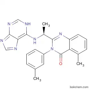 Molecular Structure of 870281-40-6 (4(3H)-Quinazolinone,
5-methyl-3-(3-methylphenyl)-2-[(1S)-1-(1H-purin-6-ylamino)ethyl]-)