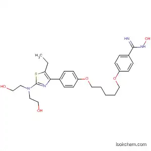 Molecular Structure of 875487-30-2 (Benzenecarboximidamide,
4-[[5-[4-[2-[bis(2-hydroxyethyl)amino]-5-ethyl-4-thiazolyl]phenoxy]pentyl]
oxy]-N-hydroxy-)