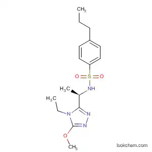 Molecular Structure of 875565-94-9 (Benzenesulfonamide,
N-[(1R)-1-(4-ethyl-5-methoxy-4H-1,2,4-triazol-3-yl)ethyl]-4-propyl-)