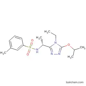 Molecular Structure of 875568-02-8 (Benzenesulfonamide,
N-[(1R)-1-[4-ethyl-5-(1-methylethoxy)-4H-1,2,4-triazol-3-yl]ethyl]-3-meth
yl-)