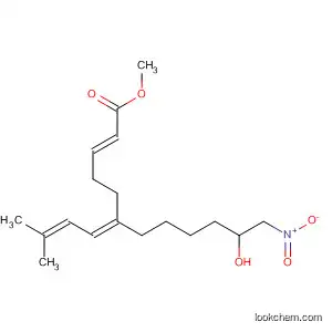 Molecular Structure of 875575-54-5 (2-Dodecenoic acid, 11-hydroxy-6-(3-methyl-2-butenylidene)-12-nitro-,
methyl ester, (2E,6Z)-)