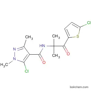 Molecular Structure of 875916-45-3 (1H-Pyrazole-4-carboxamide,
5-chloro-N-[2-(5-chloro-2-thienyl)-1,1-dimethyl-2-oxoethyl]-1,3-dimethyl-)