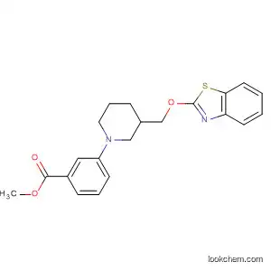 Molecular Structure of 876146-11-1 (Benzoic acid, 3-[3-[(2-benzothiazolyloxy)methyl]-1-piperidinyl]-, methyl
ester)