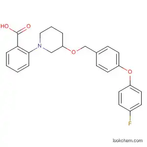 Molecular Structure of 876147-06-7 (Benzoic acid, 2-[3-[[4-(4-fluorophenoxy)phenyl]methoxy]-1-piperidinyl]-)