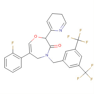 Pyrido[3,2-f]-1,4-oxazepin-3(2H)-one,
4-[[3,5-bis(trifluoromethyl)phenyl]methyl]-6-(2-fluorophenyl)-4,5-dihydro-(877052-79-4)
