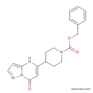 Molecular Structure of 877173-97-2 (1-Piperidinecarboxylic acid,
4-(4,7-dihydro-7-oxopyrazolo[1,5-a]pyrimidin-5-yl)-, phenylmethyl ester)