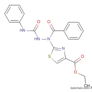 Molecular Structure of 878801-56-0 (4-Thiazolecarboxylic acid,
2-[2-benzoyl-1-[(phenylamino)carbonyl]hydrazino]-, ethyl ester)