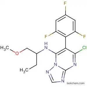 Molecular Structure of 879208-84-1 ([1,2,4]Triazolo[1,5-a]pyrimidin-7-amine,
5-chloro-N-[1-(methoxymethyl)propyl]-6-(2,4,6-trifluorophenyl)-)