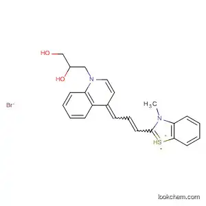Molecular Structure of 879224-32-5 (Benzothiazolium,
2-[3-[1-(2,3-dihydroxypropyl)-4(1H)-quinolinylidene]-1-propenyl]-3-meth
yl-, bromide)