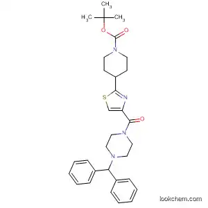 Molecular Structure of 879417-23-9 (1-Piperidinecarboxylic acid,
4-[4-[[4-(diphenylmethyl)-1-piperazinyl]carbonyl]-2-thiazolyl]-,
1,1-dimethylethyl ester)