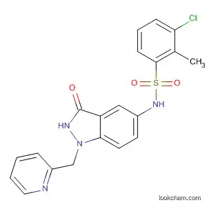 Molecular Structure of 879548-34-2 (Benzenesulfonamide,
3-chloro-N-[2,3-dihydro-3-oxo-1-(2-pyridinylmethyl)-1H-indazol-5-yl]-2-
methyl-)