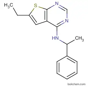 Molecular Structure of 879872-55-6 (Thieno[2,3-d]pyrimidin-4-amine, 6-ethyl-N-(1-phenylethyl)-)