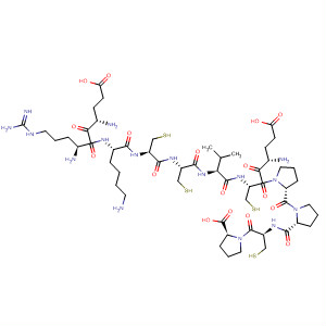 Molecular Structure of 157079-60-2 (L-Proline,
L-a-glutamyl-L-arginyl-L-lysyl-L-cysteinyl-L-cysteinyl-L-valyl-L-a-glutamyl-L-
cysteinyl-L-prolyl-L-prolyl-L-cysteinyl-)
