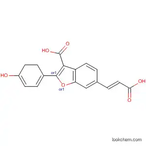 Molecular Structure of 383420-57-3 (3-Benzofurancarboxylic acid,
5-[(1E)-2-carboxyethenyl]-2,3-dihydro-2-(4-hydroxyphenyl)-,
(2R,3R)-rel-)