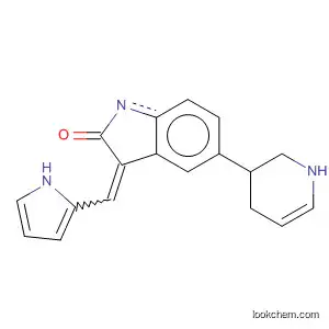 Molecular Structure of 454234-24-3 (2H-Indol-2-one, 1,3-dihydro-5-(3-pyridinyl)-3-(1H-pyrrol-2-ylmethylene)-)