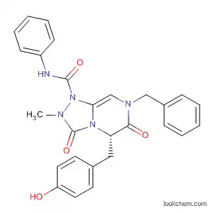 Molecular Structure of 512854-70-5 (1,2,4-Triazolo[4,3-a]pyrazine-1(5H)-carboxamide,
hexahydro-5-[(4-hydroxyphenyl)methyl]-2-methyl-3,6-dioxo-N-phenyl-7-(
phenylmethyl)-, (5S)-)