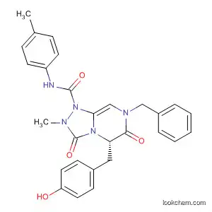 Molecular Structure of 512854-71-6 (1,2,4-Triazolo[4,3-a]pyrazine-1(5H)-carboxamide,
hexahydro-5-[(4-hydroxyphenyl)methyl]-2-methyl-N-(4-methylphenyl)-3,6
-dioxo-7-(phenylmethyl)-, (5S)-)