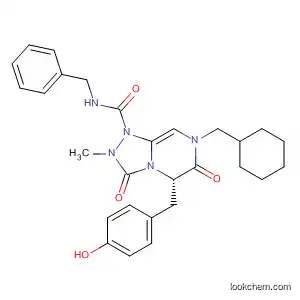 Molecular Structure of 512855-00-4 (1,2,4-Triazolo[4,3-a]pyrazine-1(5H)-carboxamide,
7-(cyclohexylmethyl)hexahydro-5-[(4-hydroxyphenyl)methyl]-2-methyl-3,6
-dioxo-N-(phenylmethyl)-, (5S)-)