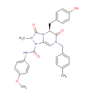 1,2,4-Triazolo[4,3-a]pyrazine-1(5H)-carboxamide,  hexahydro-5-[(4-hydroxyphenyl)methyl]-N-(4-methoxyphenyl)-2-methyl-7  -[(4-methylphenyl)methyl]-3,6-dioxo-, (5S)-