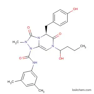 Molecular Structure of 512855-20-8 (1,2,4-Triazolo[4,3-a]pyrazine-1(5H)-carboxamide,
N-(3,5-dimethylphenyl)hexahydro-5-[(4-hydroxyphenyl)methyl]-7-(3-meth
oxypropyl)-2-methyl-3,6-dioxo-, (5S)-)