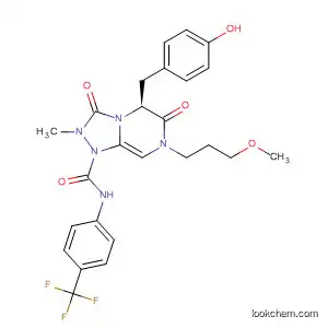 Molecular Structure of 512855-22-0 (1,2,4-Triazolo[4,3-a]pyrazine-1(5H)-carboxamide,
hexahydro-5-[(4-hydroxyphenyl)methyl]-7-(3-methoxypropyl)-2-methyl-3,
6-dioxo-N-[4-(trifluoromethyl)phenyl]-, (5S)-)