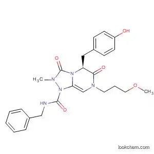 Molecular Structure of 512855-24-2 (1,2,4-Triazolo[4,3-a]pyrazine-1(5H)-carboxamide,
hexahydro-5-[(4-hydroxyphenyl)methyl]-7-(3-methoxypropyl)-2-methyl-3,
6-dioxo-N-(phenylmethyl)-, (5S)-)