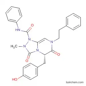 Molecular Structure of 512855-30-0 (1,2,4-Triazolo[4,3-a]pyrazine-1(5H)-carboxamide,
hexahydro-5-[(4-hydroxyphenyl)methyl]-2-methyl-3,6-dioxo-N-phenyl-7-(
2-phenylethyl)-, (5S)-)