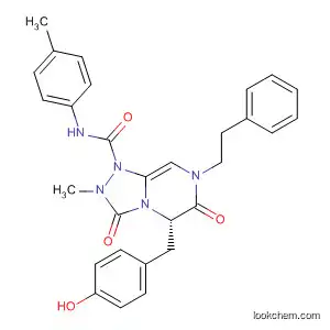 Molecular Structure of 512855-31-1 (1,2,4-Triazolo[4,3-a]pyrazine-1(5H)-carboxamide,
hexahydro-5-[(4-hydroxyphenyl)methyl]-2-methyl-N-(4-methylphenyl)-3,6
-dioxo-7-(2-phenylethyl)-, (5S)-)