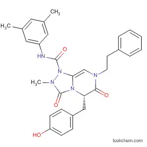 Molecular Structure of 512855-32-2 (1,2,4-Triazolo[4,3-a]pyrazine-1(5H)-carboxamide,
N-(3,5-dimethylphenyl)hexahydro-5-[(4-hydroxyphenyl)methyl]-2-methyl-
3,6-dioxo-7-(2-phenylethyl)-, (5S)-)