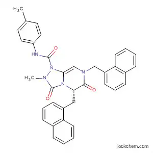 Molecular Structure of 512855-75-3 (1,2,4-Triazolo[4,3-a]pyrazine-1(5H)-carboxamide,
hexahydro-2-methyl-N-(4-methylphenyl)-5,7-bis(1-naphthalenylmethyl)-3
,6-dioxo-, (5S)-)