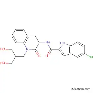 Molecular Structure of 599192-85-5 (1H-Indole-2-carboxamide,
5-chloro-N-[1,2,3,4-tetrahydro-1-[3-hydroxy-2-(hydroxymethyl)propyl]-2-
oxo-3-quinolinyl]-)