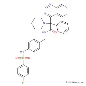 Molecular Structure of 698358-75-7 (4-Quinazolineacetamide,
N-[[4-[[(4-fluorophenyl)sulfonyl]amino]phenyl]methyl]-3,4-dihydro-3-phen
yl-2-(1-piperidinyl)-)