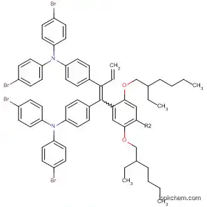 Molecular Structure of 812659-74-8 (Benzenamine,
4,4'-[[2,5-bis[(2-ethylhexyl)oxy]-1,4-phenylene]di-2,1-ethenediyl]bis[N,N-
bis(4-bromophenyl)-)