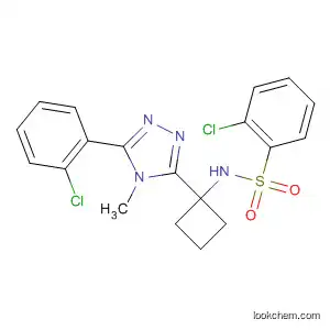 Molecular Structure of 880164-29-4 (Benzenesulfonamide,
2-chloro-N-[1-[5-(2-chlorophenyl)-4-methyl-4H-1,2,4-triazol-3-yl]cyclobut
yl]-)