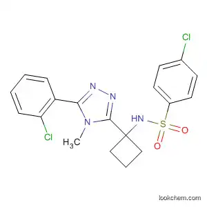 Molecular Structure of 880164-30-7 (Benzenesulfonamide,
4-chloro-N-[1-[5-(2-chlorophenyl)-4-methyl-4H-1,2,4-triazol-3-yl]cyclobut
yl]-)