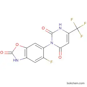 Molecular Structure of 880491-53-2 (2,4(1H,3H)-Pyrimidinedione,
3-(5-fluoro-2,3-dihydro-2-oxo-6-benzoxazolyl)-6-(trifluoromethyl)-)