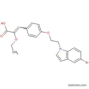 Molecular Structure of 880492-37-5 (2-Propenoic acid,
3-[4-[2-(5-bromo-1H-indol-1-yl)ethoxy]phenyl]-2-ethoxy-)