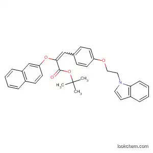 Molecular Structure of 880492-45-5 (2-Propenoic acid,
3-[4-[2-(1H-indol-1-yl)ethoxy]phenyl]-2-(2-naphthalenyloxy)-,
1,1-dimethylethyl ester)