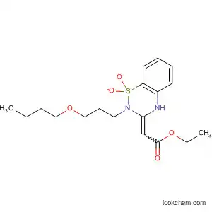 Molecular Structure of 880884-28-6 (Acetic acid,
[2-(3-butoxypropyl)-1,1-dioxido-2H-1,2,4-benzothiadiazin-3(4H)-ylidene
]-, ethyl ester)
