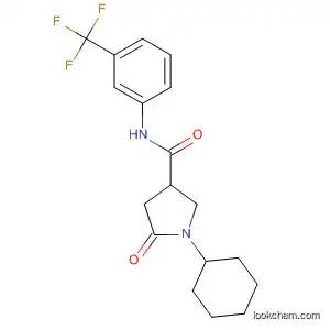 Molecular Structure of 881947-69-9 (3-Pyrrolidinecarboxamide,
1-cyclohexyl-5-oxo-N-[3-(trifluoromethyl)phenyl]-)