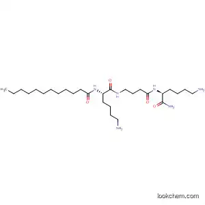 Molecular Structure of 882171-33-7 (Dodecanamide,
N-[(1S)-5-amino-1-[[[4-[[(1S)-5-amino-1-(aminocarbonyl)pentyl]amino]-
4-oxobutyl]amino]carbonyl]pentyl]-)