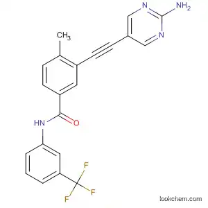 Molecular Structure of 884600-91-3 (Benzamide,
3-[(2-amino-5-pyrimidinyl)ethynyl]-4-methyl-N-[3-(trifluoromethyl)phenyl]-)