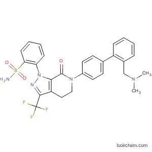 Molecular Structure of 885022-05-9 (Benzenesulfonamide,
2-[6-[2'-[(dimethylamino)methyl][1,1'-biphenyl]-4-yl]-4,5,6,7-tetrahydro-7-
oxo-3-(trifluoromethyl)-1H-pyrazolo[3,4-c]pyridin-1-yl]-)