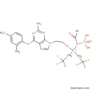 Molecular Structure of 889859-44-3 (Phosphonic acid,
[[2-[2-amino-6-[(2,4-dimethylphenyl)thio]-9H-purin-9-yl]ethoxy]methyl]-,
bis(2,2,2-trifluoroethyl) ester)