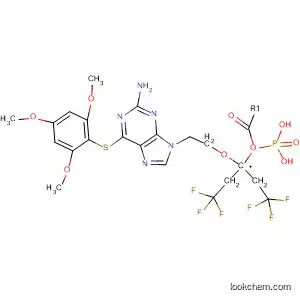 Molecular Structure of 889859-45-4 (Phosphonic acid,
[[2-[2-amino-6-[(2,4,6-trimethoxyphenyl)thio]-9H-purin-9-yl]ethoxy]methyl
]-, bis(2,2,2-trifluoroethyl) ester)