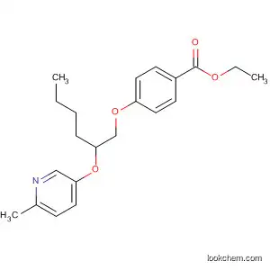 Molecular Structure of 889867-15-6 (Benzoic acid, 4-[[2-[(6-methyl-3-pyridinyl)oxy]hexyl]oxy]-, ethyl ester)