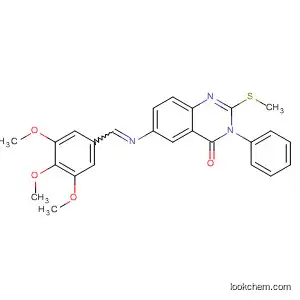 Molecular Structure of 897631-32-2 (4(3H)-Quinazolinone,
2-(methylthio)-3-phenyl-6-[[(3,4,5-trimethoxyphenyl)methylene]amino]-)